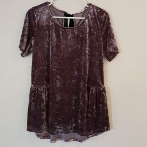 Velvet half peplum Shirt